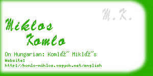 miklos komlo business card